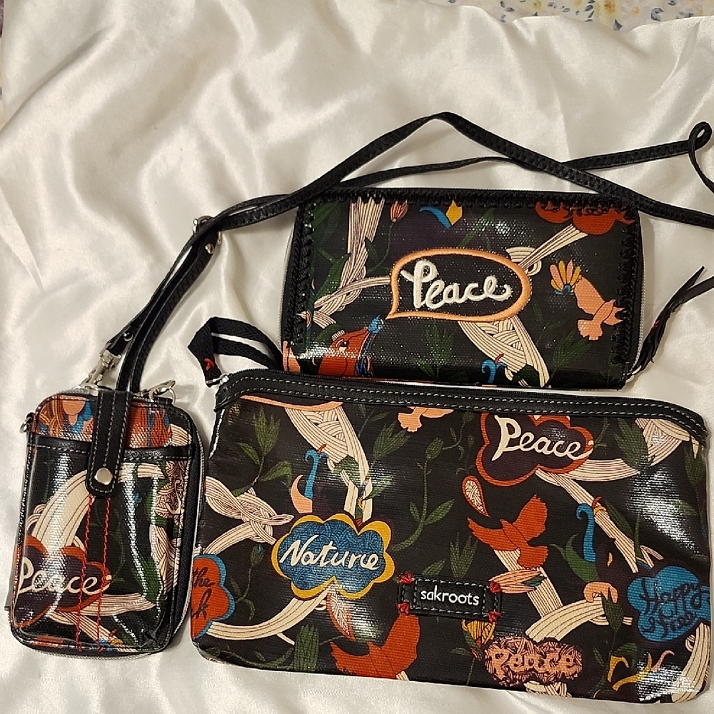 Sakroots Multicolor Peace and Nature Bag Trio